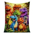 thumbnail image 6 of Steadline Dinosaur Print Flannel Blanket - Ultra Soft Velvet Fleece Throw with Cute Smiling Dino Design for Kids Bedroom and Living Room to Create Cozy Winter Atmosphere, 6 of 9