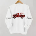 thumbnail image 2 of Womens Valentine Sweatshirt Oversized Love Truck Graphic with Buffalo Plaid Hearts Soft Fleece Pullover Romantic Gift White,Size XL, 2 of 6