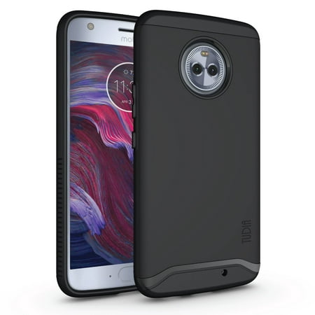 Moto X4 Case, TUDIA Slim-Fit [Merge] Extreme Protection/Rugged but Slim Dual Layer Case for Motorola Moto X4 / Android One Moto X4 (Matte Black)