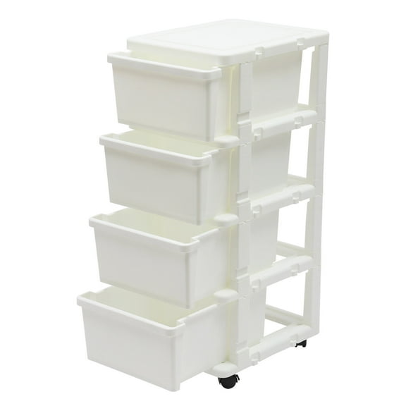 4 Drawer Plastic Storage Organizer Container Floor Mounted Dresser for Bedroom