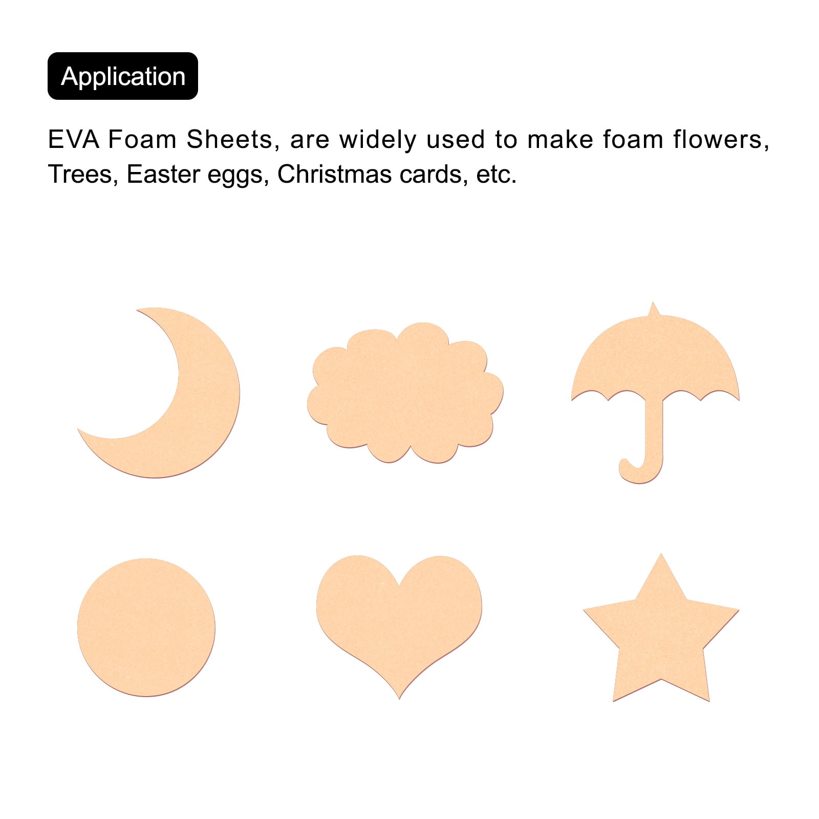 Uxcell EVA Foam Sheets Beige 19.7 Inch x 19.7 Inch 2mm Thick Crafts Foam Sheets for Costumes, Arts and Crafts Projects Pack of 5