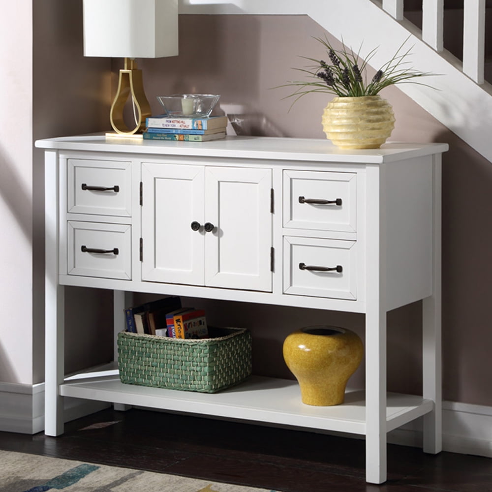Console Tables for Entryway, Kitchen Sideboard Buffet with 4 Drawers ...