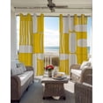 thumbnail image 6 of Abstract Yellow Kitchen Curtains Modern Artwork Stripe Cafe Short Curtains for Bathroom Blackout Window Curtain Grommet Small Window Treatment Tier Drapes for Bedroom Living Room 42"x45"x2, 6 of 9
