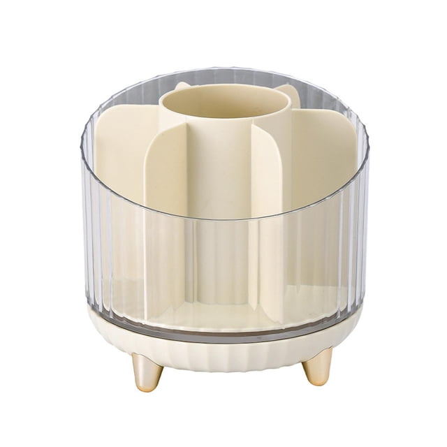 Organizador de brochas de maquillaje, portalápices para escritorio, contenedor de almacenamiento de escritorio giratorio de 360 grados para tocador,