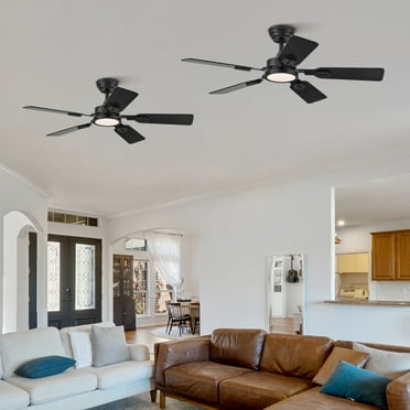 Bestco 2 Pack 42" Modern Ceiling Fan with LED Light Remote 6 Speeds 5 Blades