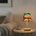 thumbnail image 6 of WOBOGO A Snowman with A Green Christmas Hat Table Lamps Bedroom 3-Speed Dimmable Farm Style with Fabric Shade for Reading and Home Office, 6 of 8