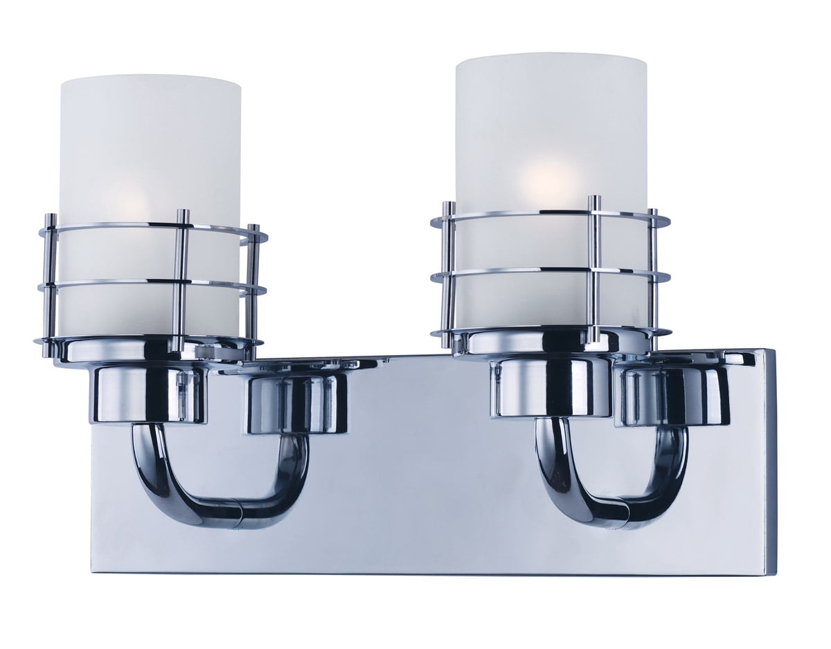 Bathroom Vanity 2 Light Bulb Fixture With Polished Chrome Finish Metal