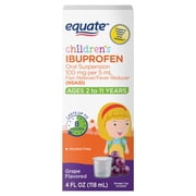 Equate Children's Ibuprofen Oral Suspension 100 mg per 5 mL, Grape Flavor, 4 Fluid ounce (US)