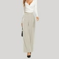 thumbnail image 3 of Kureaily Drape Slimming High Waisted Solid Color Wide Leg Pants Casual Suit Pants Straight Leg Pant, 3 of 5