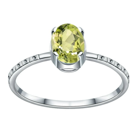 0.7 Ctw Natural Oval Cut Yellow Lemon Quartz Ring, Prong 925 Sterling Silver Ring, Best Gift For (Best Way To Cut Kydex)