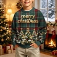 thumbnail image 2 of Frostluinai Boys Christmas Tree Sweaters Lightweight Xmas Party Sweater Tops Crew Neck Long Sleeve Funny Graphic Pullover 5-16 Years, 2 of 8