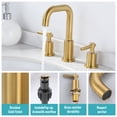 thumbnail image 6 of WOWOW 8 in. Widespread Double Handle Bathroom Faucet with Pop Drain in Gold, 6 of 7