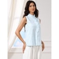 thumbnail image 4 of DARING DIVA Women's Eyelet Hollow Out Crochet Floral Embroidered Tank Top XS Light Blue, 4 of 6