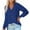 Blue, variant on HAiming Women V-Neck Sweater Soild Long Sleeve Button Knit Shirts Fall Winter Plus Size Casual Loose Pullover Tops