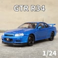 thumbnail image 3 of Nissan GTR R34 Skylin-modelo de coche de aleación Fast & Furious, sonido y luz, juguete coleccionable para niños, regalo de cumpleaños, 1:24, 3 of 5