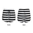 thumbnail image 6 of Uemuo Black And White Stripes Pattern Women's Athletic Shorts High Waisted Running Shorts with Liner Pockets Gym Elastic Workout Shorts-Large, 6 of 9