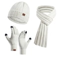 thumbnail image 1 of TBWNWG Thickened Solid Color Winter Hat Scarf and Gloves Three Piece Set for Cold Weather,Sizes One Size, 1 of 4