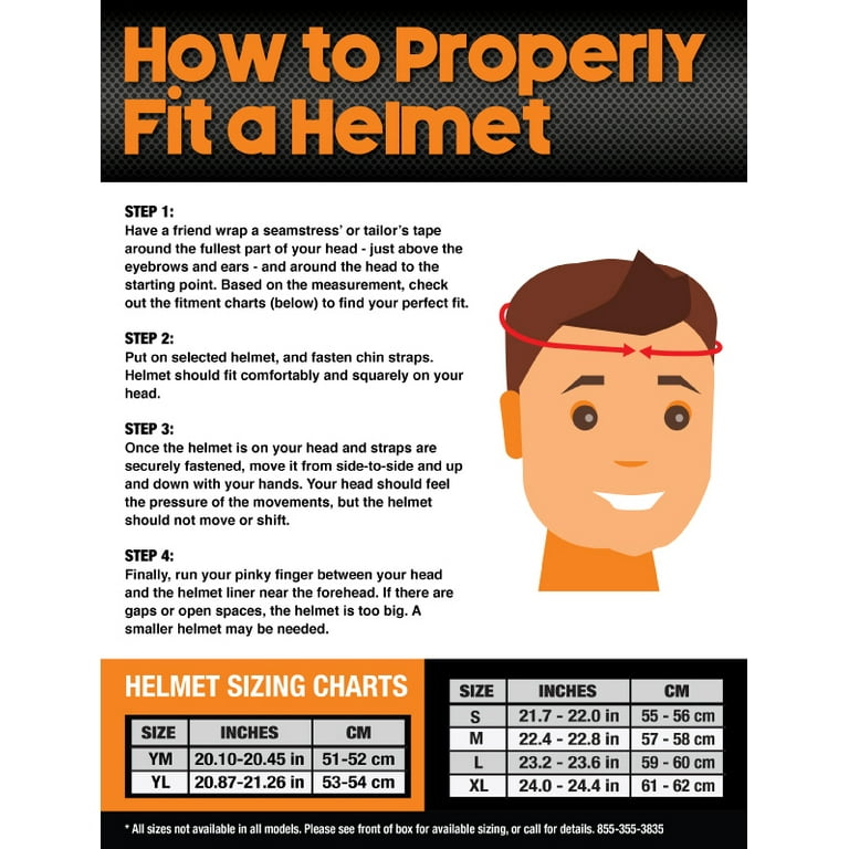 Youth atv helmet best sale sizes
