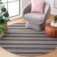thumbnail image 2 of SAFAVIEH Montauk Joanna Striped Cotton Area Rug, Black/Ivory, 6' x 6' Round, 2 of 8