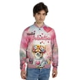 thumbnail image 4 of Hello Valentine’s Day Chihuahua Flower Crown Romantic Pink Floral All Over Print 3D Baseball Jacket Dog Lover Gifts Idea Bomber Jacket Softball - 00031, 4 of 6