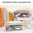 thumbnail image 4 of Pen Case Large Capacity Clear Pencil Case with Zipper Multicolor Plastic Pencil Case Visible Pen Box for Classroom Office, Teen Student College Travel Supplies, 4 of 5