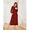 thumbnail image 3 of Ekouaer Women Nightgowns Long Casual Nightdress Long Sleeve Sleepwear with Pocket, 3 of 6