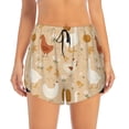 thumbnail image 2 of Balery Autumn and Thanksgiving Pantalones cortos deportivos para mujer con forro y dos bolsillos, elásticos, para entrenamiento, gimnasio, yoga-X-Large, 2 of 7