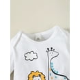 thumbnail image 5 of 3 Months Baby Boys Clothes 6 Months Boys 3PCS Fall Winter Outfits Set Animals Print Infant Boys Long Sleeve Top Pants Set with Hat Yellow, 5 of 9