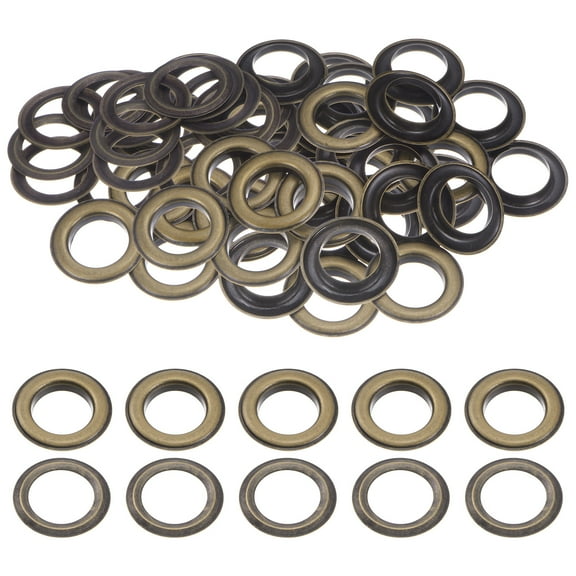 40Set Grommets Eyelets with Washers 20mm Copper Metal Eyelets Kit for Curtain Clothes Leather Bag, Bronze