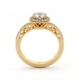 thumbnail image 3 of Halo & Milgrain Moissanite Engagement Ring Classic Vintage Accent Ring, 3 of 4