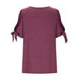 thumbnail image 5 of Besolor Womens Cold Shoulder Tunic Tops Trendy Crewneck Short Sleeve Dressy Blouse Casual Summer Tee Shirts, 5 of 9