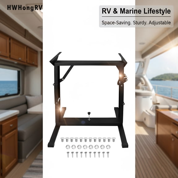 Multi-Functional RV Folding Table and Bed Frame, Lightweight Aluminum Support for Vans, Caravans & Marine Use