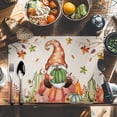 thumbnail image 6 of Thanksgiving Gnome Placemats Set of 6 Watercolor Leaves Heat Insulated Linen Place Mats, Washable Stain-Proof Table Mats for Dining Tables Holiday Decor 13x19inch, 6 of 9