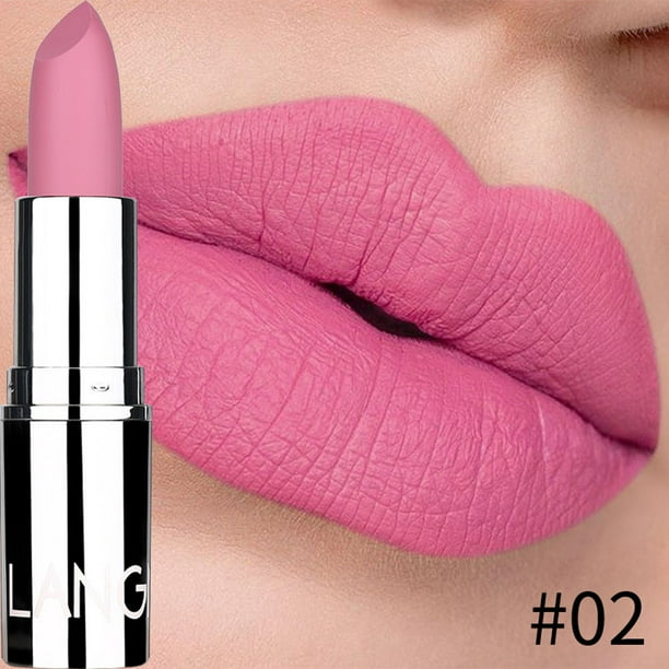 Lápiz labial mate Xihbxyly Langmanni antiadherente Maquillaje de labios volumen intenso Rico en color