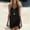 Black, variant on Rvasteizo Women Linen Thin Strap V Neck Ruffle Hem Loose Casual Summer Cami Dress