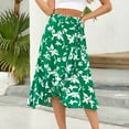 thumbnail image 2 of Summer Boho Skirts Women High Waist Floral Print Pleated Maxi Skirt Casual Flowy Swing A Line Irregular Beach Skirts, 2 of 7