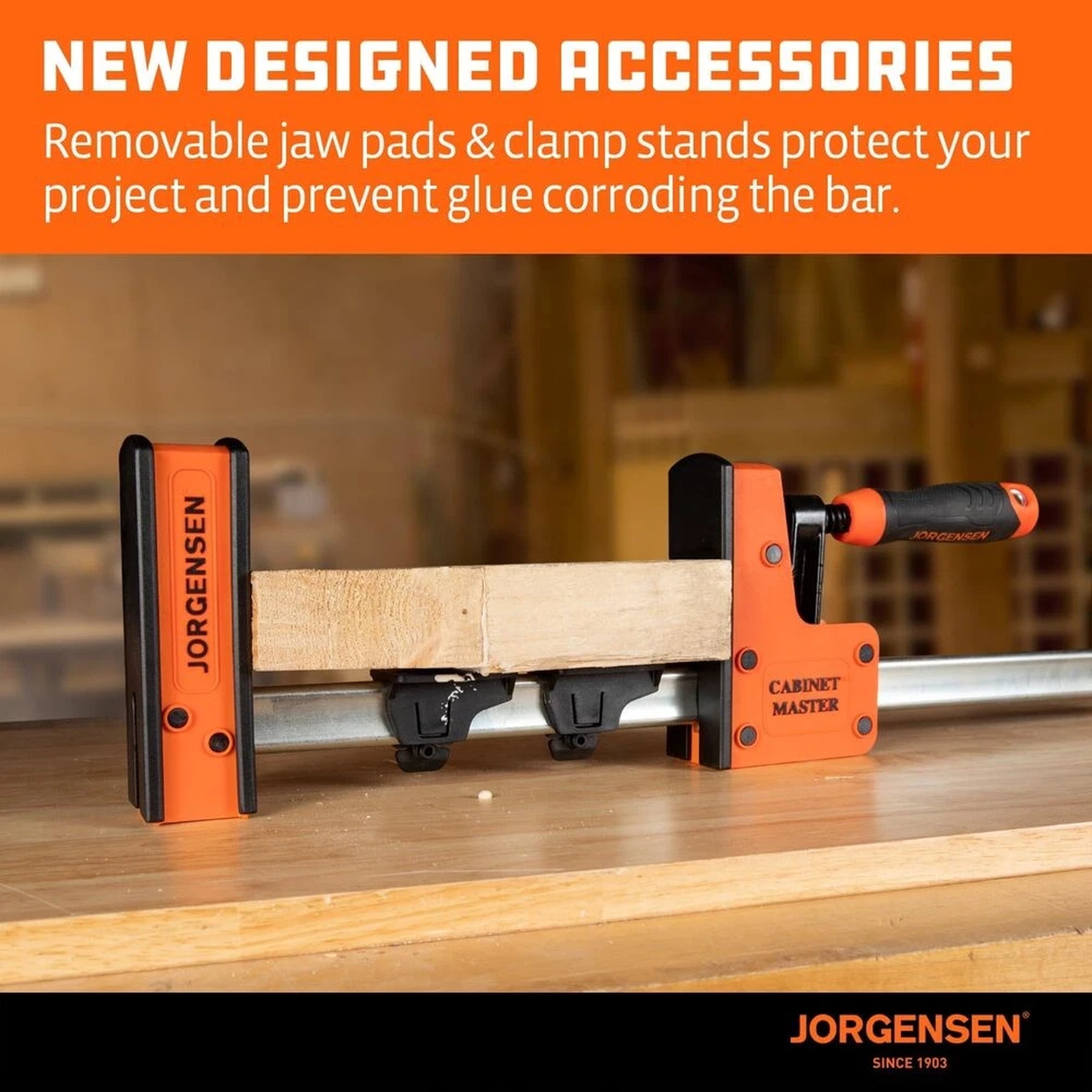 JORGENSEN 2-PACK 24" Parallel Bar Clamp Heavy-Duty Cabinet Master Clamp 2200 lbs