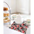 thumbnail image 4 of Red Flamingo Kitchen Dish Towels for Drying Dishes Set of 4, Summer Tropical Plants Leaves Botanical Black Waffle Weave Microfiber Hand Tea Bathroom Towels Quick Dry & Absorbent Towel 12x12, 4 of 7