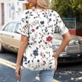 thumbnail image 5 of Women Summer Casual V Neck Tops Floral Print Short Sleeve Shirts Fashion Dressy Loose Comfy Blouse Lightweight, 5 of 7