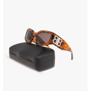 Balenciaga BB0321S 003 57mm Rectangle Sunglasses Womens Havana