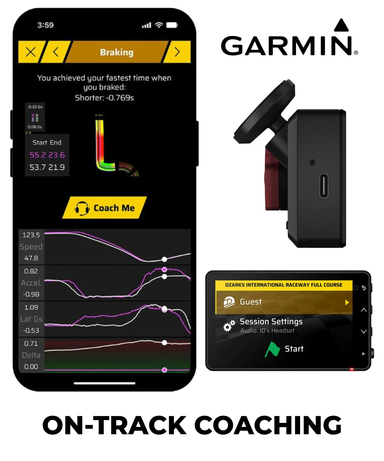 Garmin Catalyst 2 Racetrack Driving Performance Optimizer, On-Track Coaching, True Optimal Lap Technology, Detailed Performance Data, Leaderboards, Motorsports w/ Wearable4U PowerBank Bundle