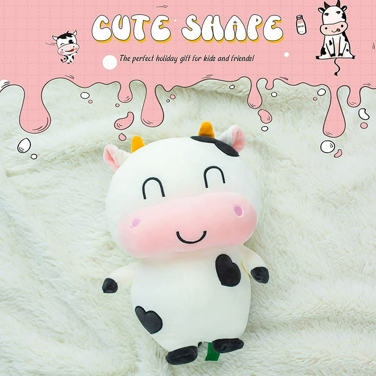 SpecialYou Dairy Cow Stuffed Animal Adorable Soft Plush Farm Animal Toy  Great Birthday, White&Black, 9 inches