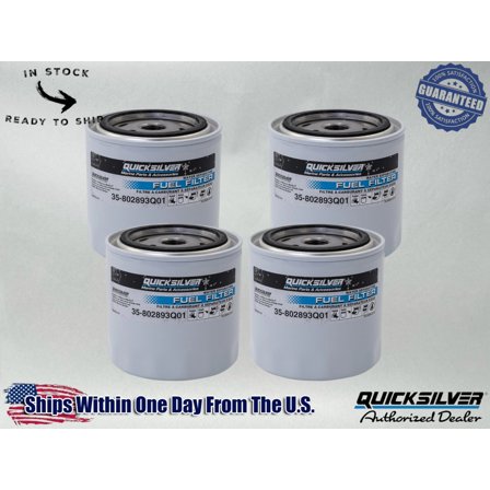 Quicksilver OEM Water Sep Fuel Filter Outboard and MerCruiser 802893Q01-4PACK