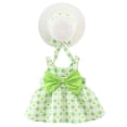 thumbnail image 2 of IBTOM CASTLE Toddler Baby Girls Tutu Dress Summer Sleeveless Backless Princess Casual Birthday Party Dresses Flower Bow Sundress with Straw Hat Set 2-3 Years Green Plaid + Heart, 2 of 4