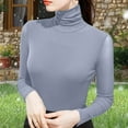 thumbnail image 3 of yillto Womens Turtleneck Top Long Sleeve Undershirts Mock Neck Pullover Lightweight Base Layer Shirts, 3 of 6