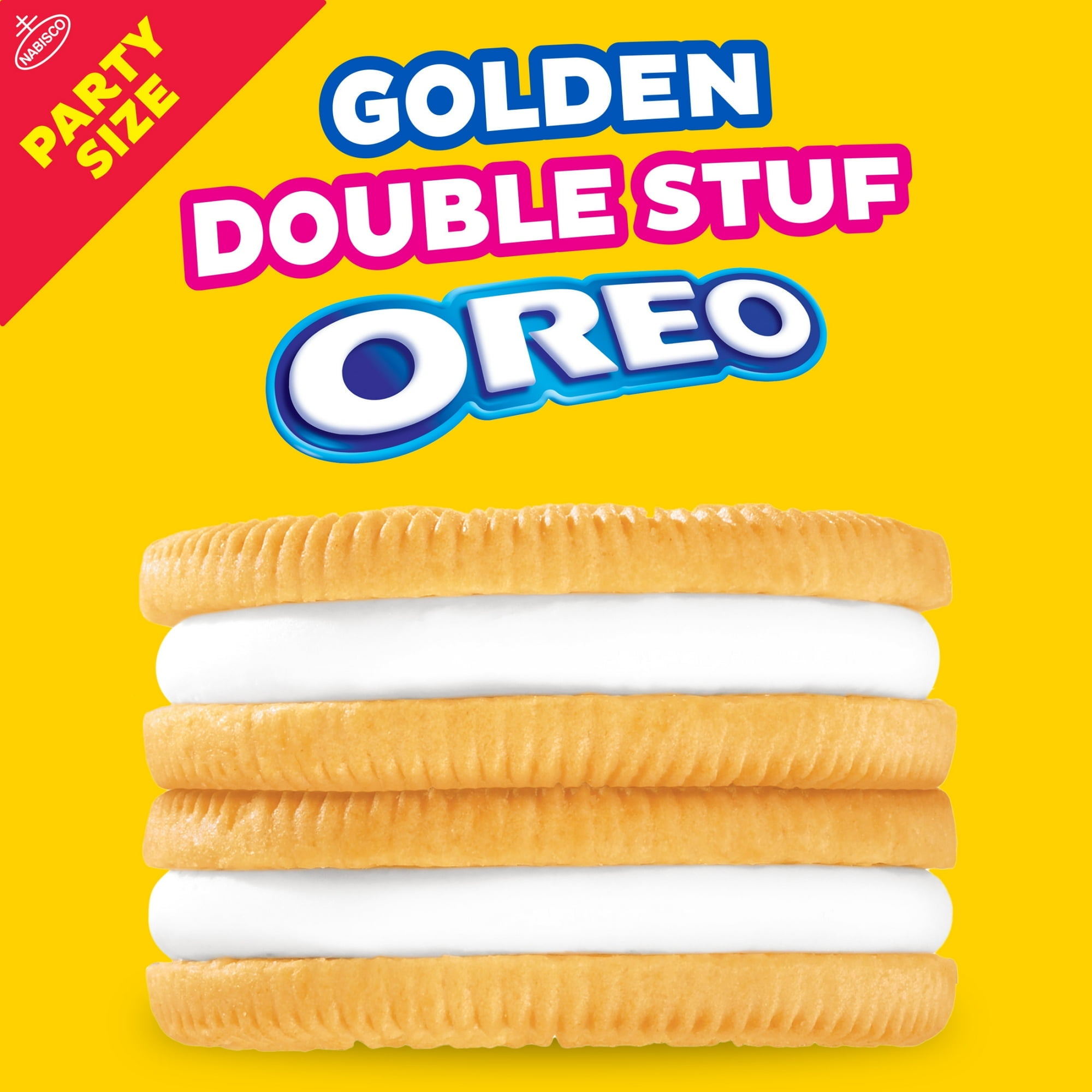 OREO Double Stuf Golden Sandwich Cookies, Party Size, 24.95 Oz