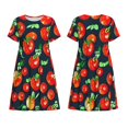 thumbnail image 3 of Bixox Robe d'Été à Manches Courtes pour Femmes Robe Ample Longueur Genou avec Poches-Tomates, 3 of 7