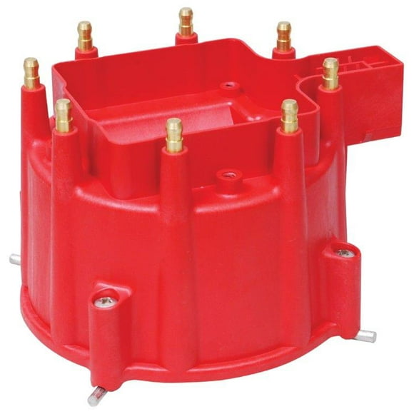 MSD Ignition Distributor Cap 8411 For Use With GM HEI Distributors; HEI; Clip Down; HEI Style Posts; Red