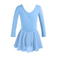 thumbnail image 5 of AUNVITO Girls Ballet Leotard Dress with Mesh Skirt Short Sleeve V-Neck for Dance Practice and Performance Comfortable and Elegant, 5 of 6