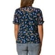thumbnail image 3 of INSPIRAR CHIC Blusas de Chifón para Mujeres con Mangas Cortas, Con Volantes, Florales, para Trabajo y Oficina, Talla M, Azul Oscuro, 3 of 6